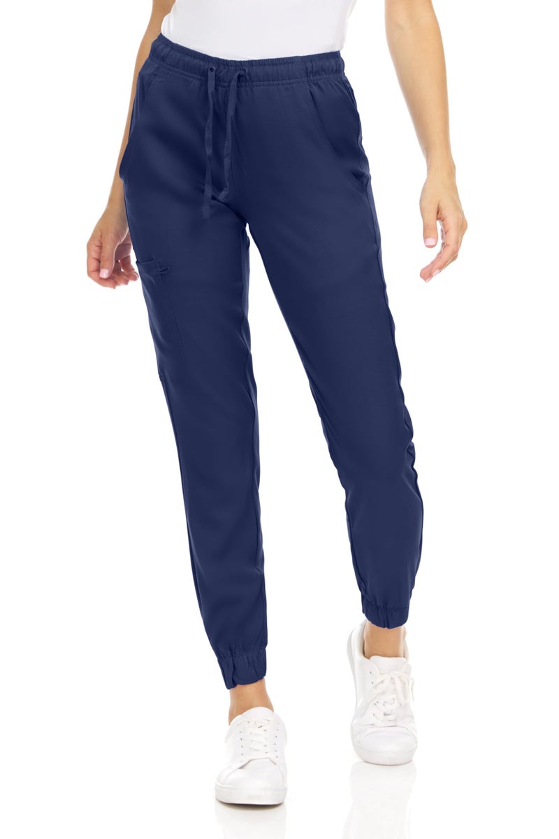 MediChic Womenâ€™s Medical Scrub Jogger Pants â€“ 4 Pockets, 4-Way Stretch, Moisture-Wicking, Anti-Wrinkle, Soft Flex Fabric Navy - Image 2